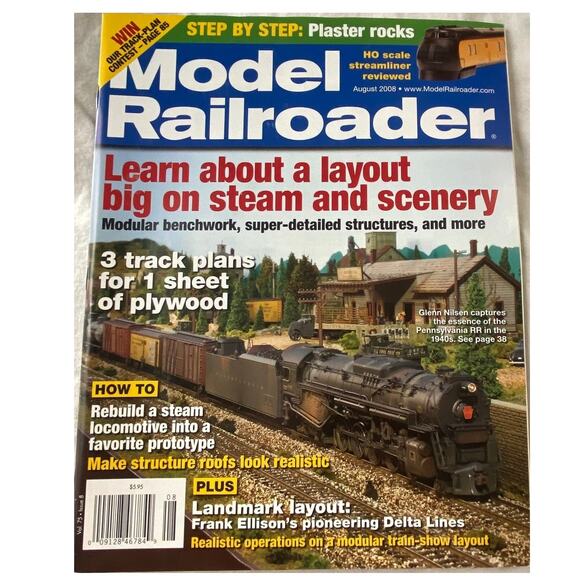 Lot 3 Model Railroader May June August 2008 Magazine Scenery Collect Layout - Picture 7 of 9